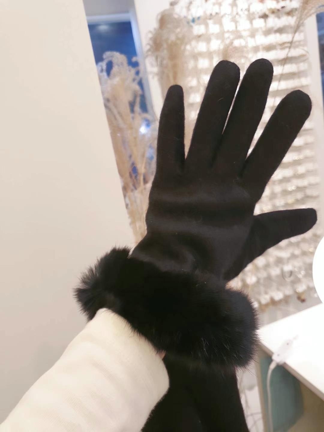 *スマホ対応*モヘア混エコファー手袋 | 詳細画像5