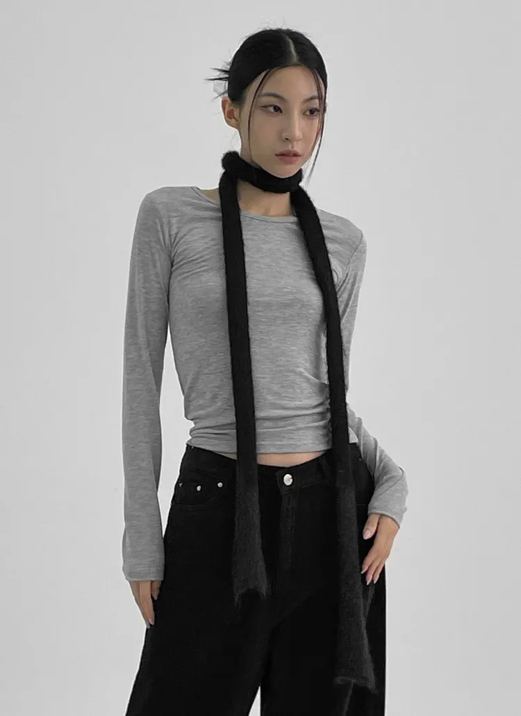 裏起毛ベーシック長袖Tシャツ | blackup | 詳細画像1