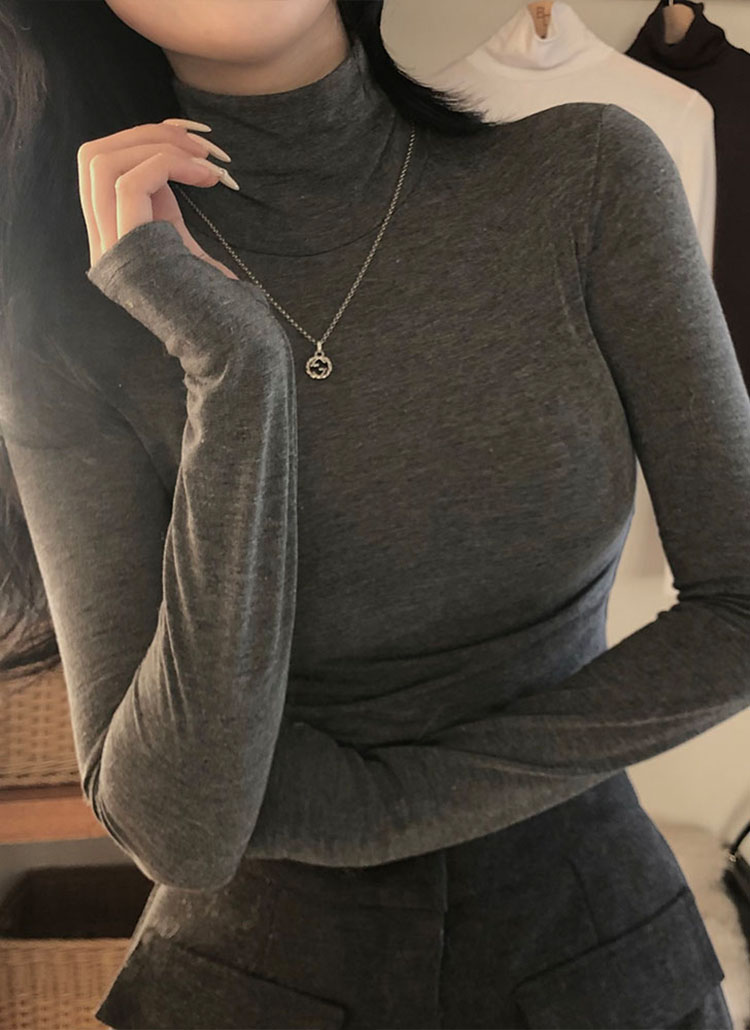 beidelli made]裏起毛タートルネックサムホールTシャツ | レディース
