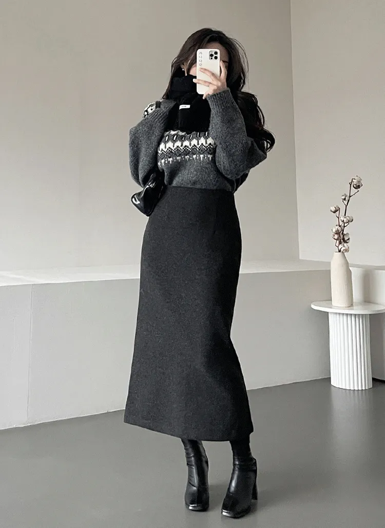 メルトンタッチダーツハイウエストIラインスカート | ganadaran | 詳細画像1