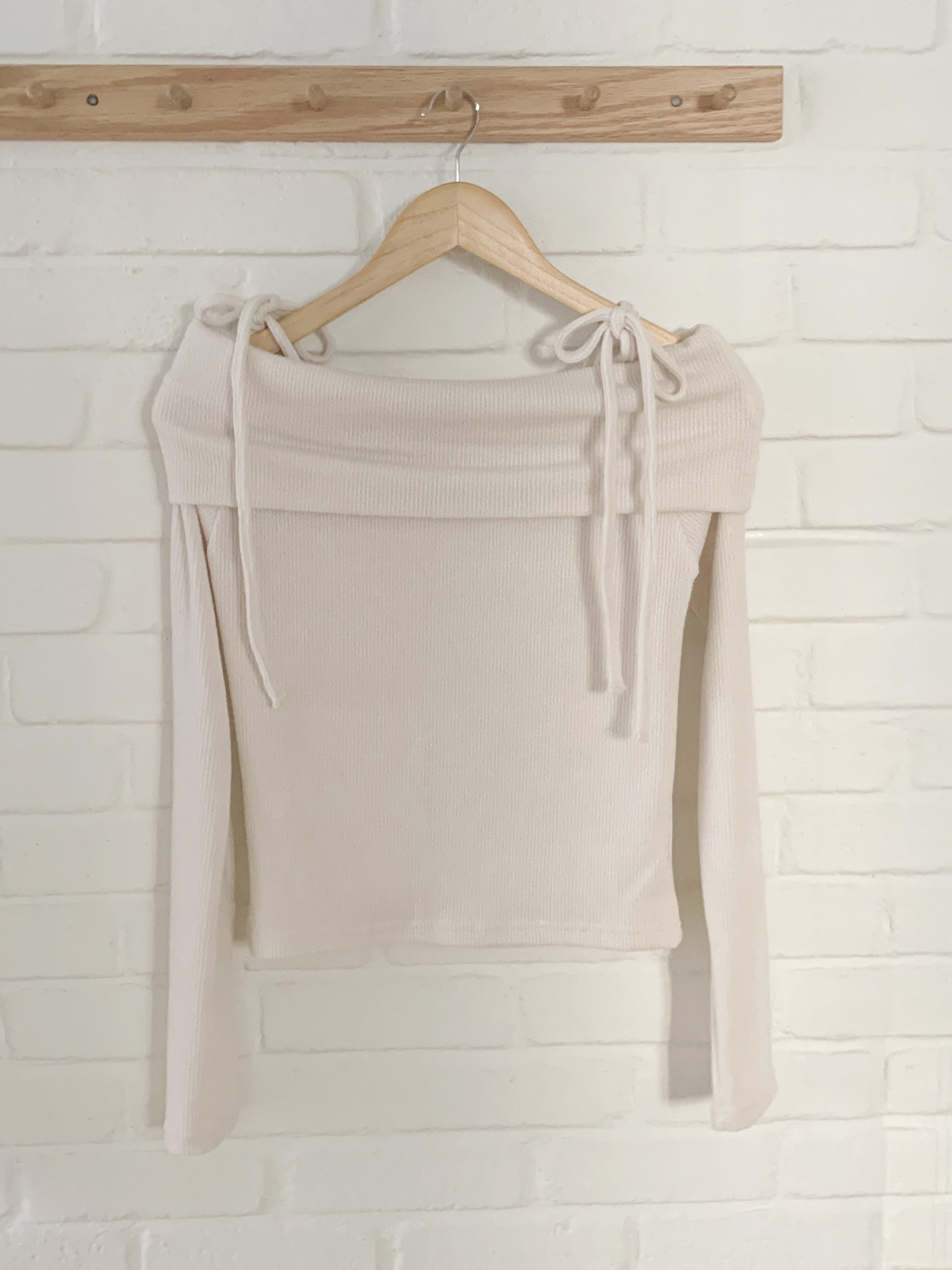 リボンオフショルラップリブTシャツ | 詳細画像18