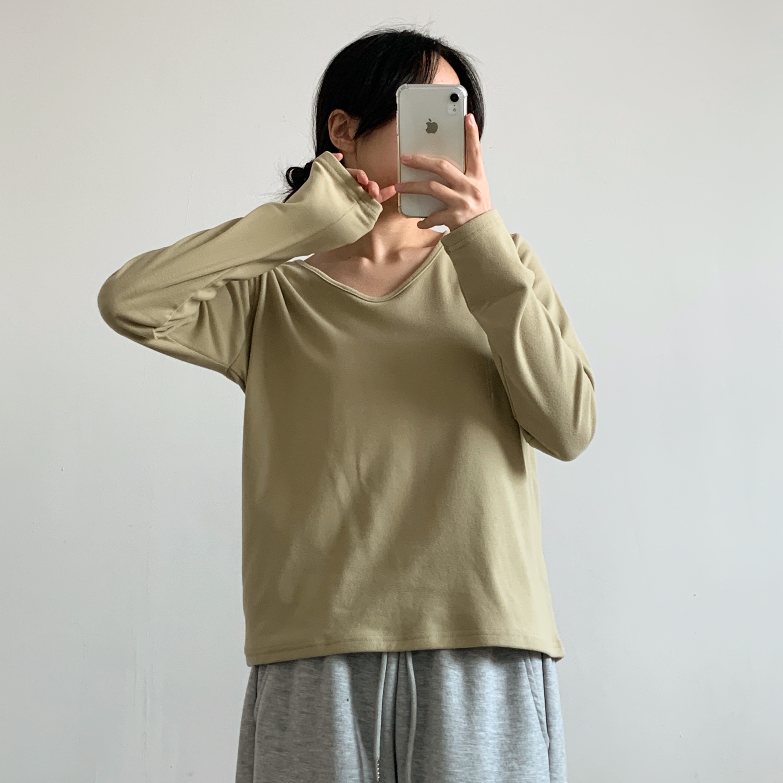 両起毛Uネック長袖Tシャツ | 詳細画像13