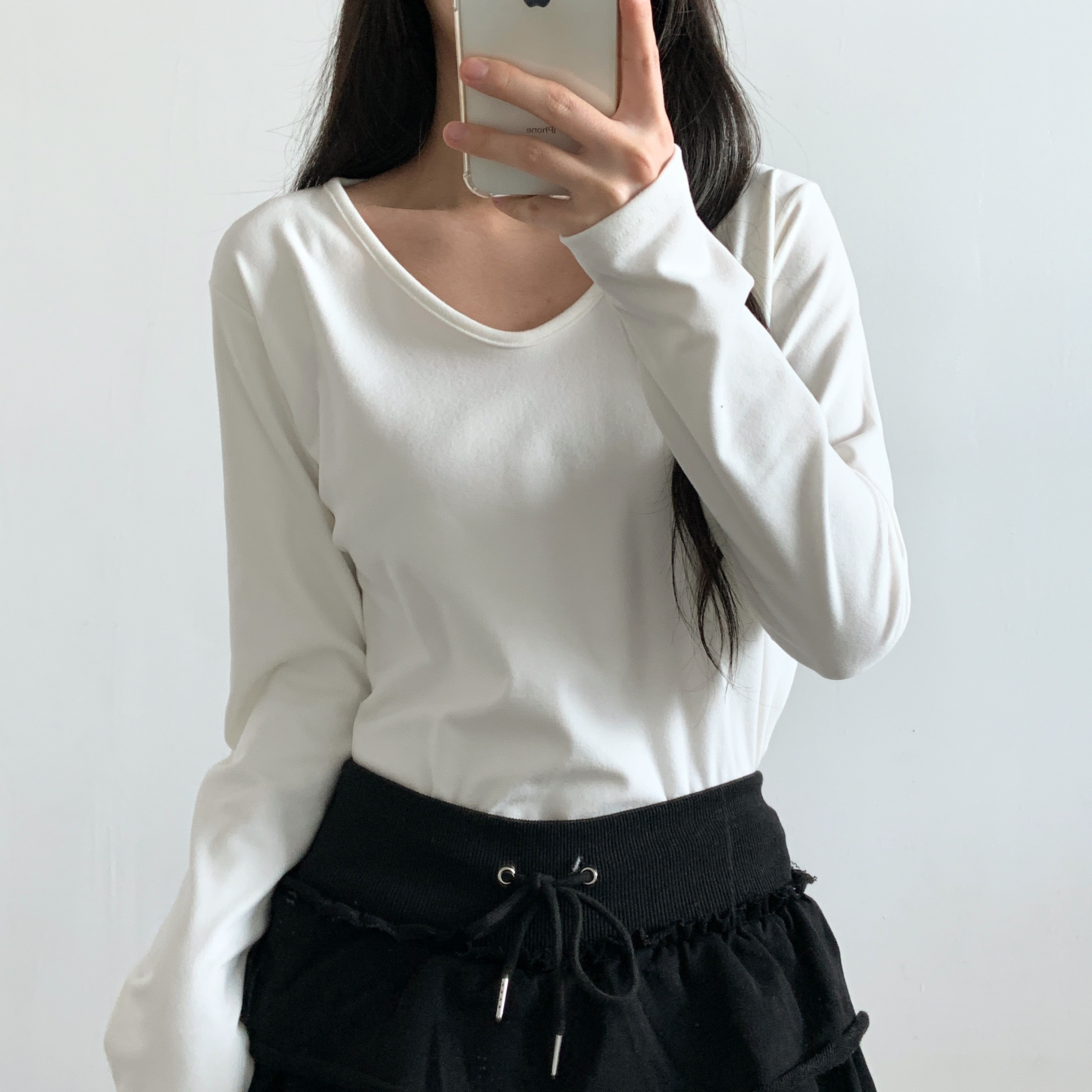 両起毛Uネック長袖Tシャツ | 詳細画像12