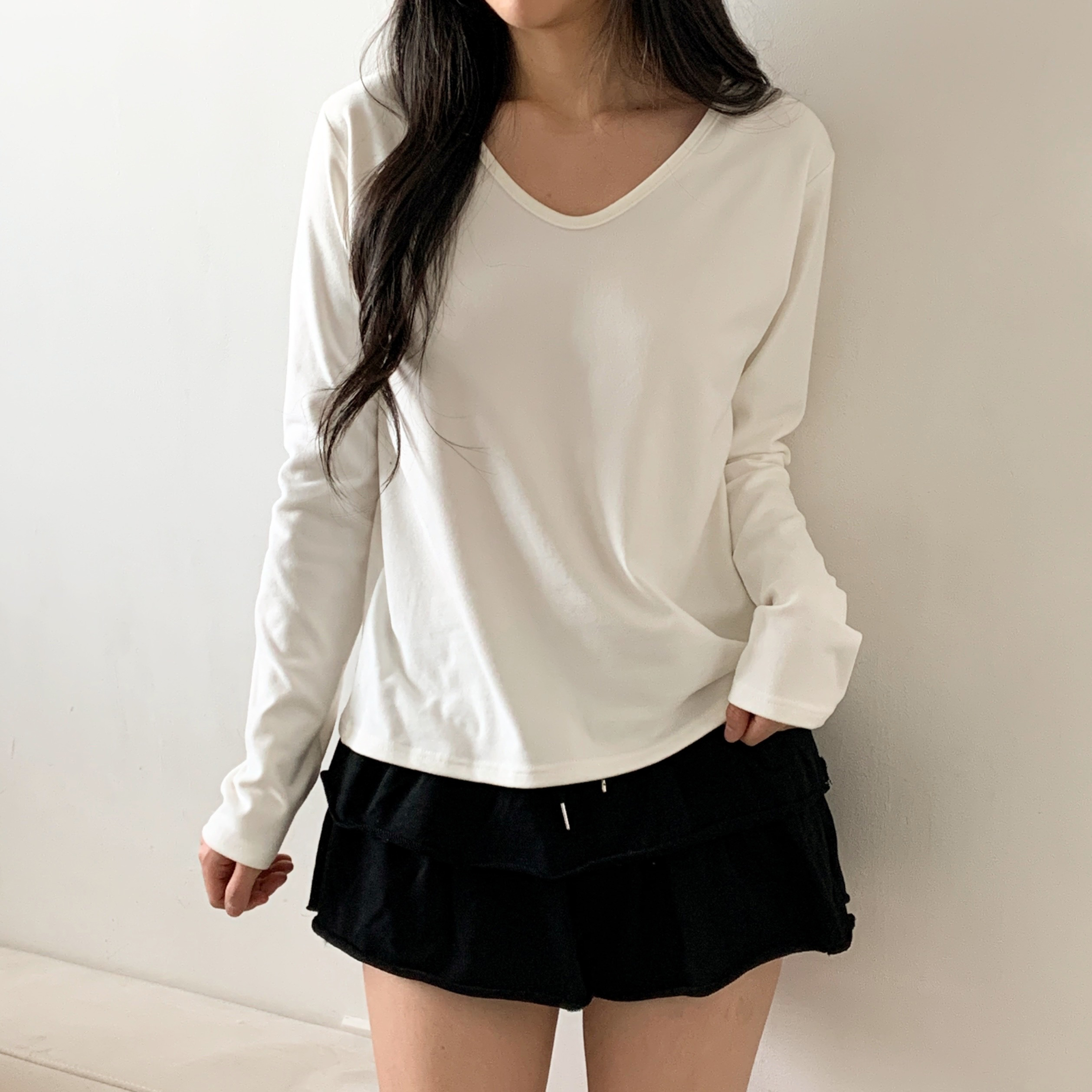 両起毛Uネック長袖Tシャツ | 詳細画像7