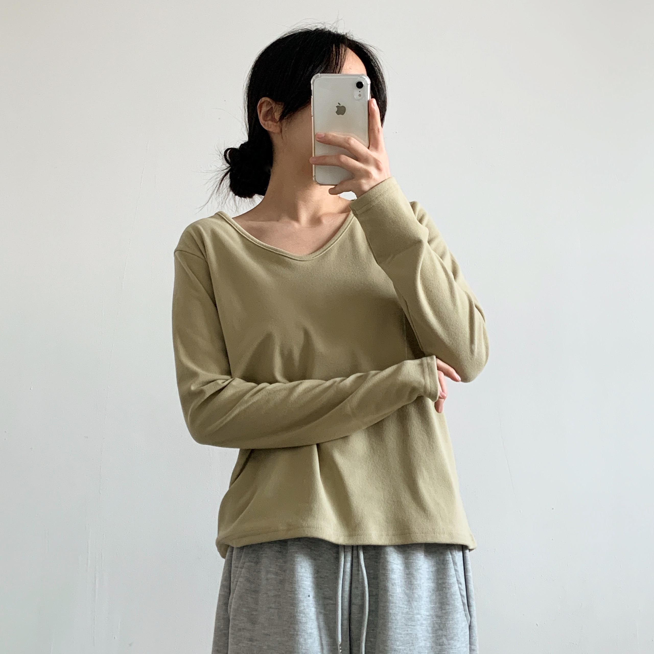 両起毛Uネック長袖Tシャツ | 詳細画像15