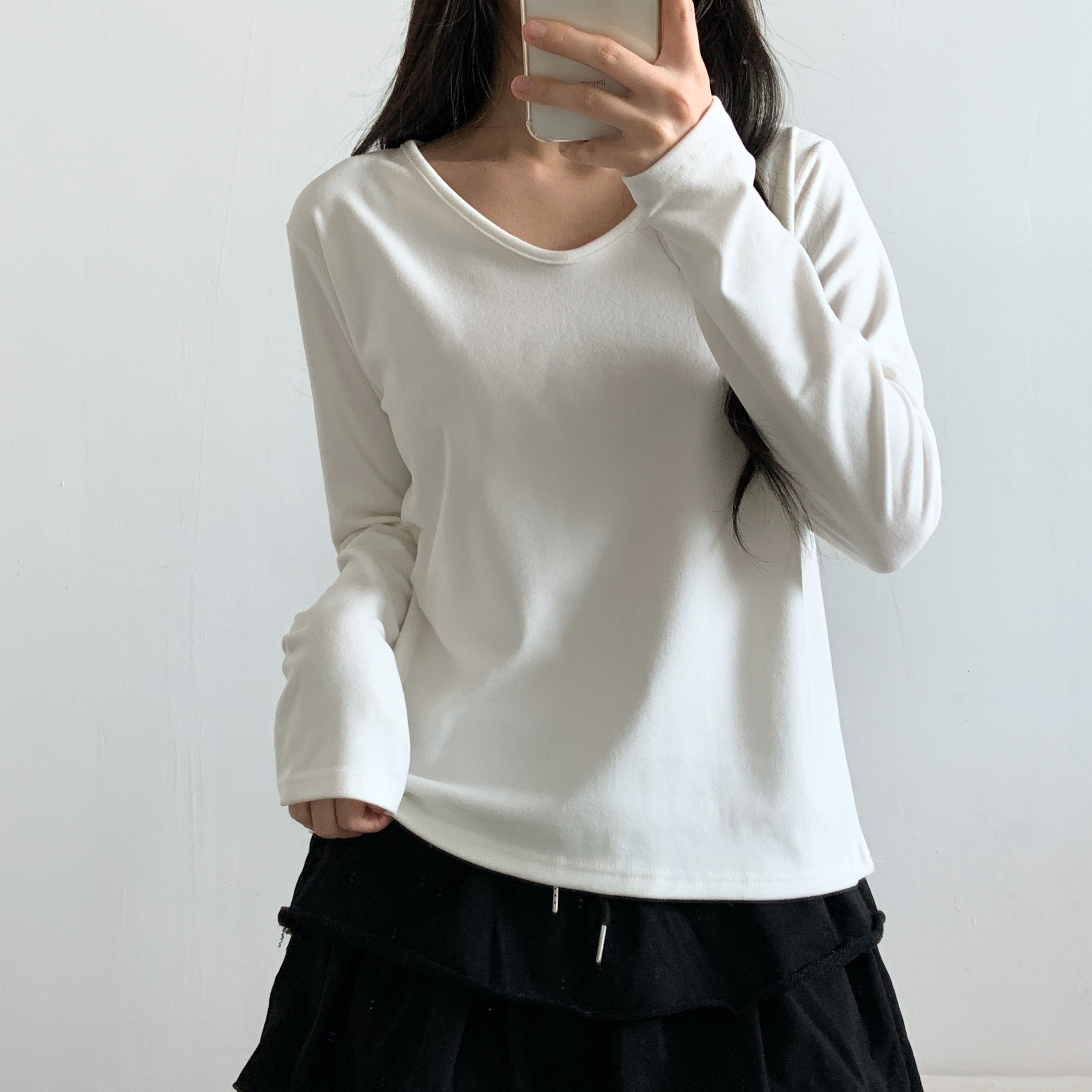 両起毛Uネック長袖Tシャツ | 詳細画像10