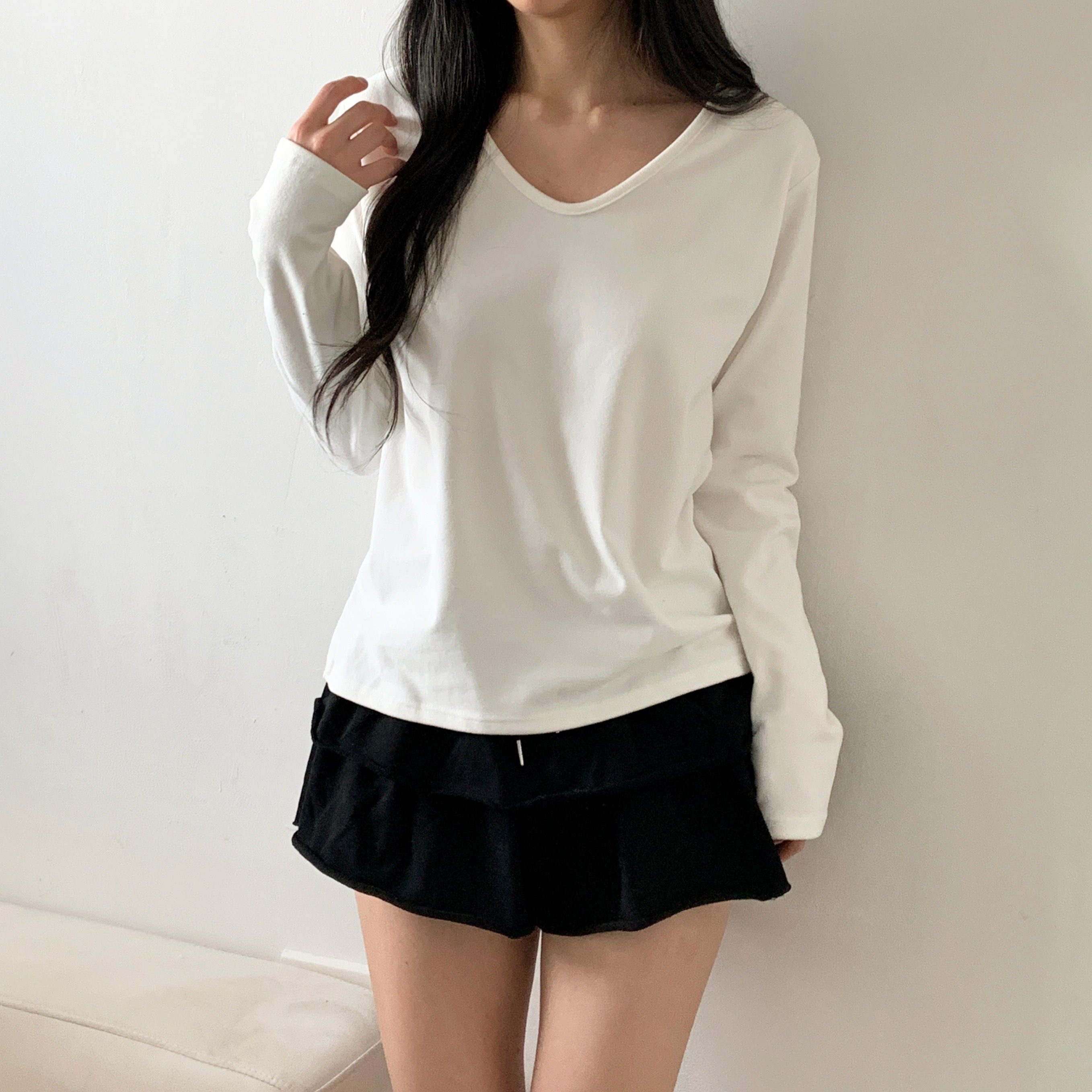 両起毛Uネック長袖Tシャツ | 詳細画像11