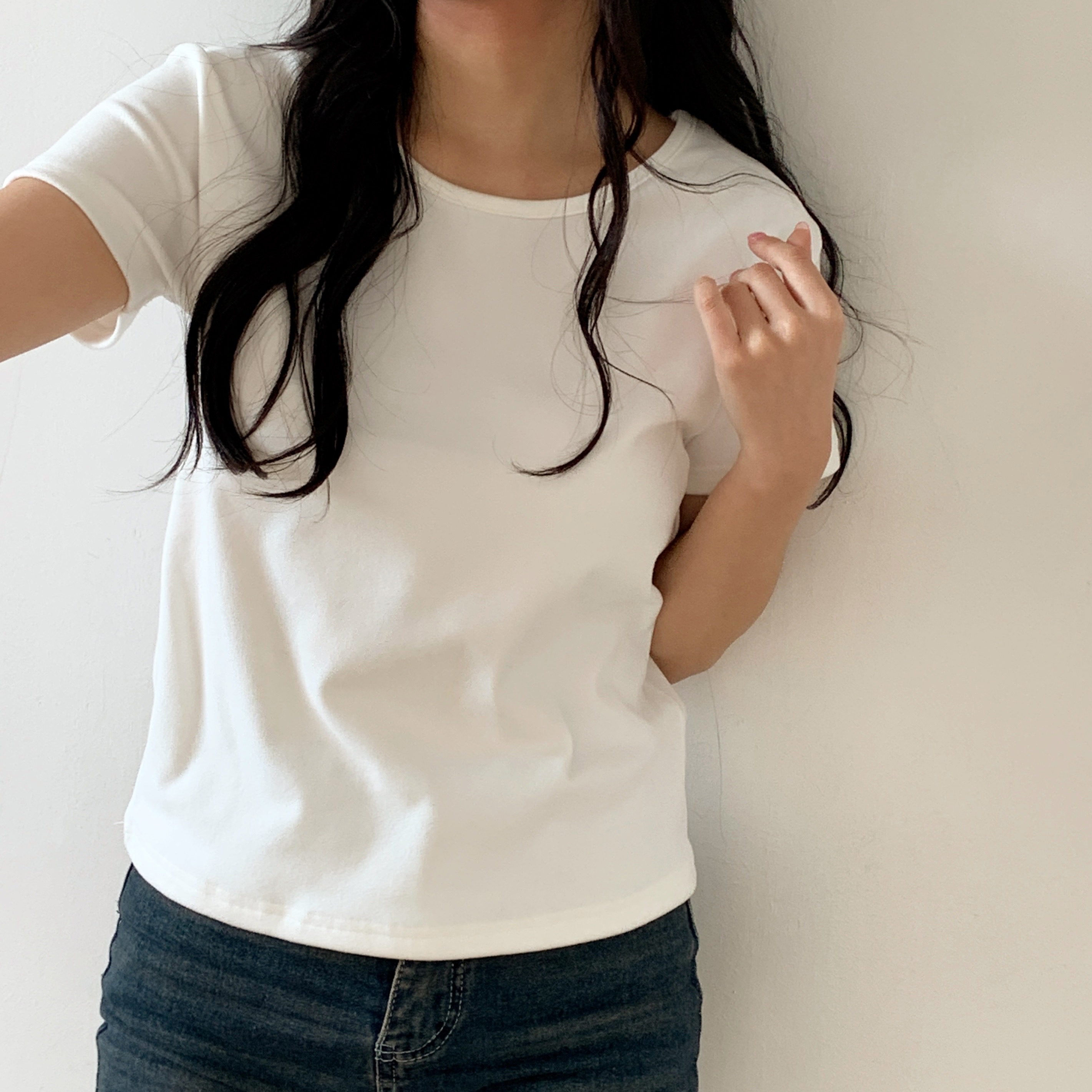 裏起毛ラウンドネック半袖Tシャツ | 詳細画像4