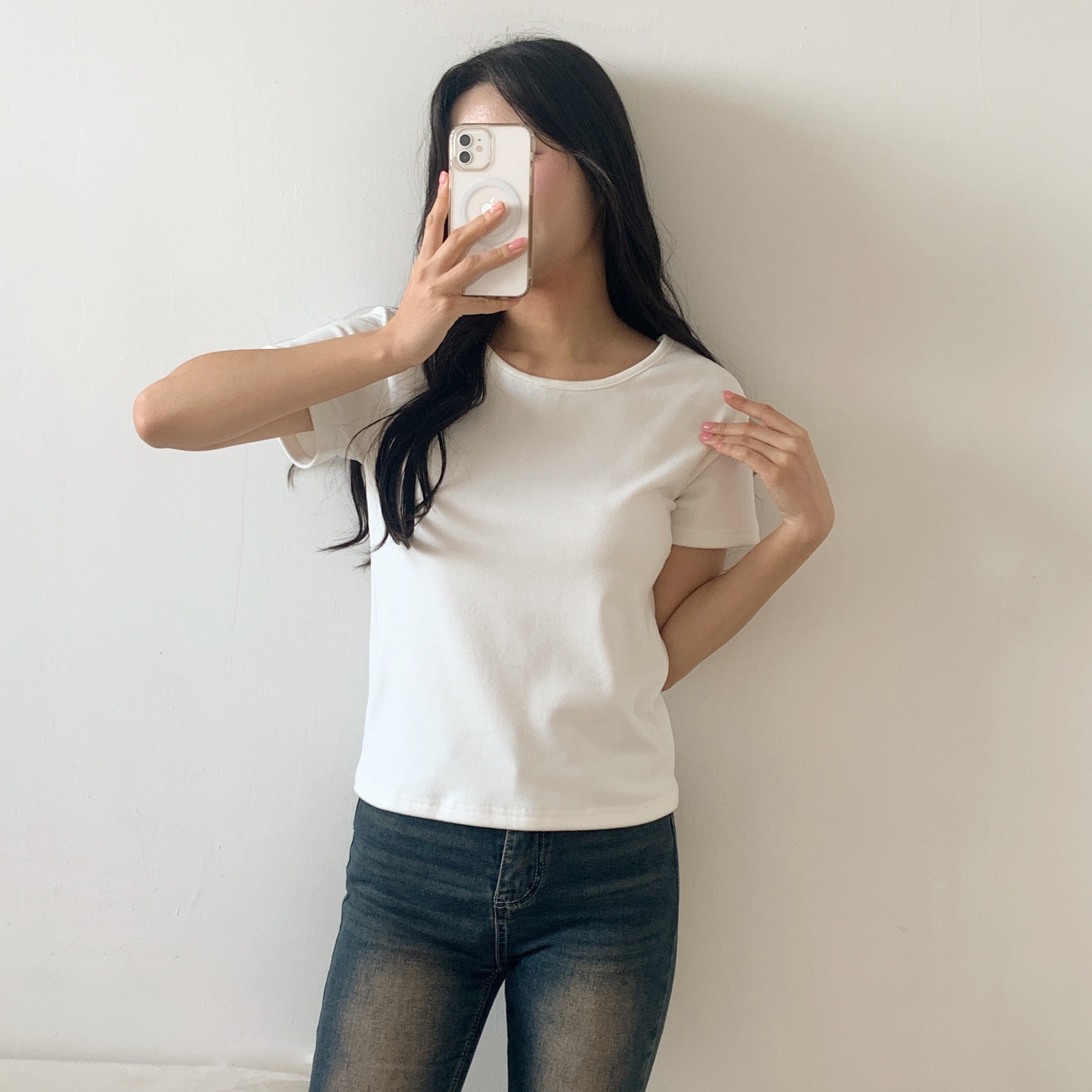 裏起毛ラウンドネック半袖Tシャツ | 詳細画像7