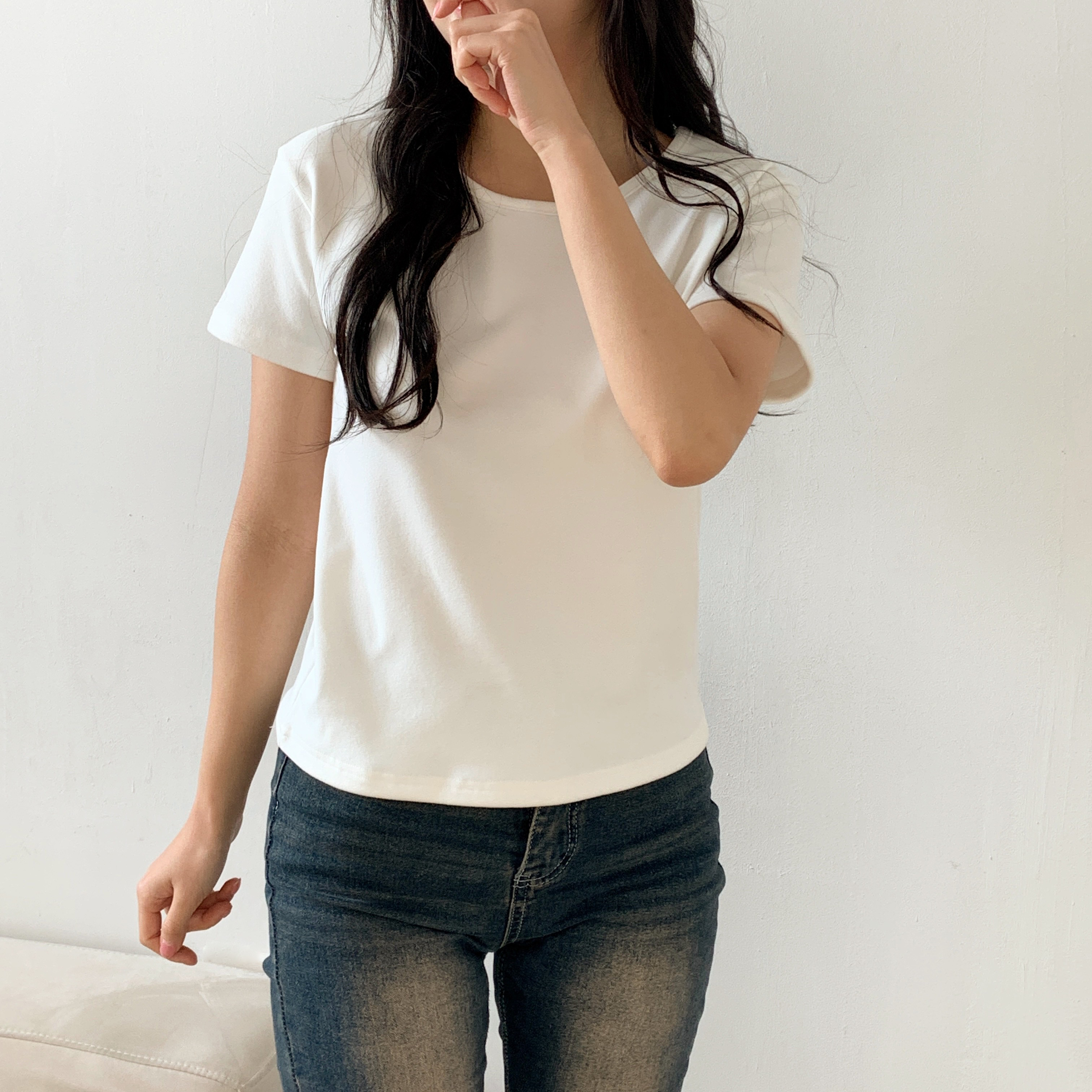 裏起毛ラウンドネック半袖Tシャツ | 詳細画像11