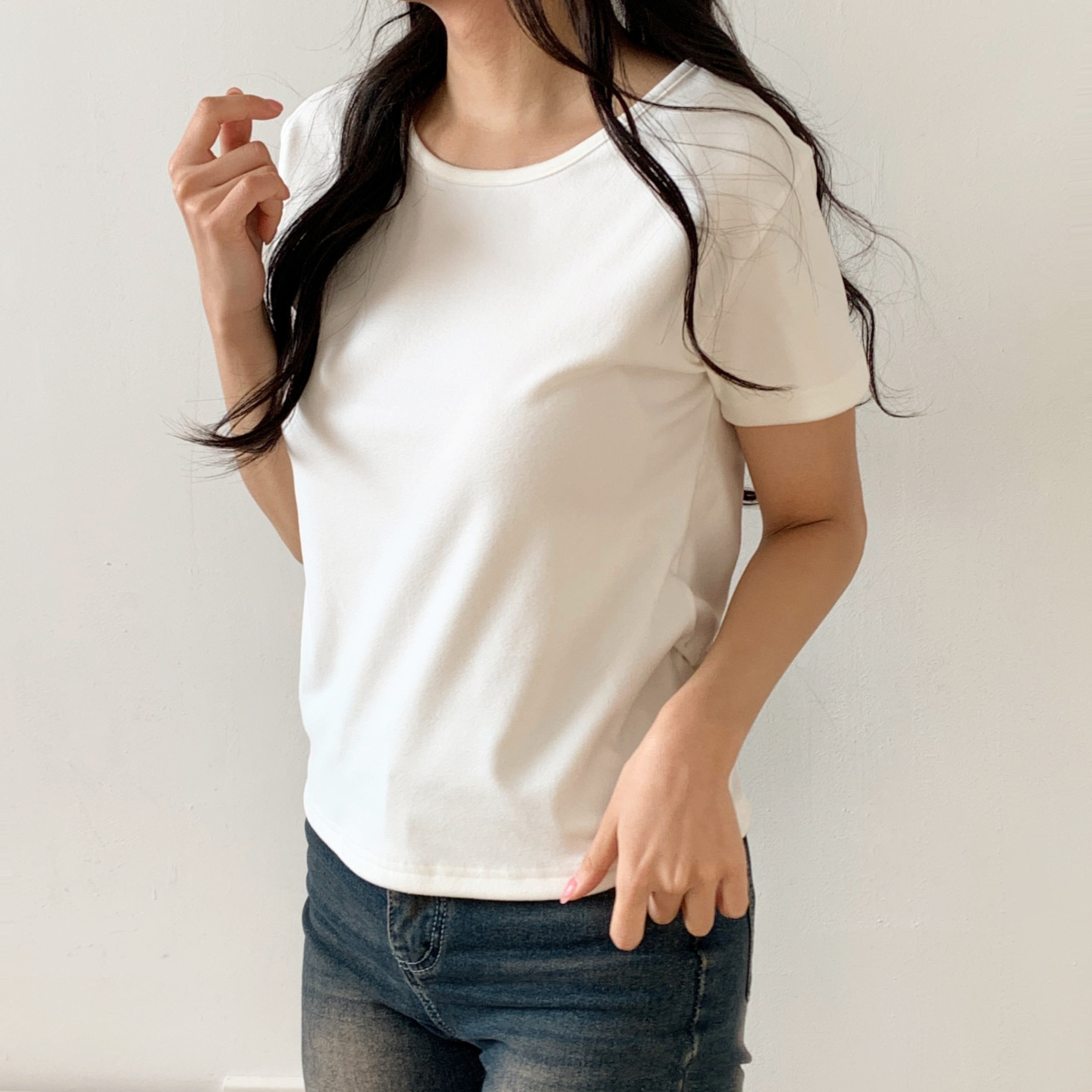 裏起毛ラウンドネック半袖Tシャツ | 詳細画像9