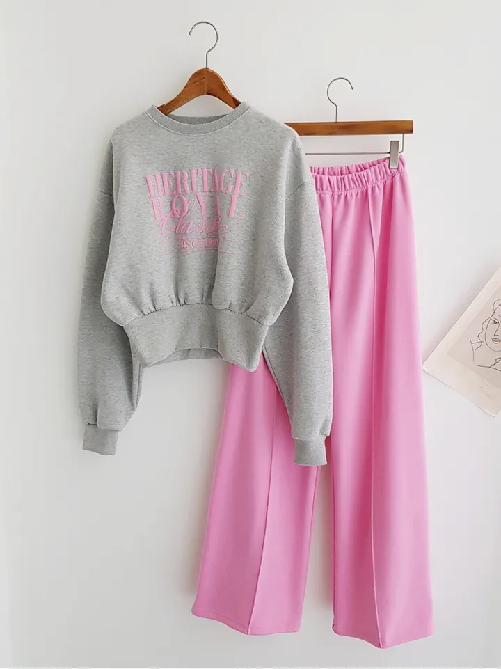 裏起毛配色ROYALロゴスウェット&イージーパンツSET | 詳細画像2