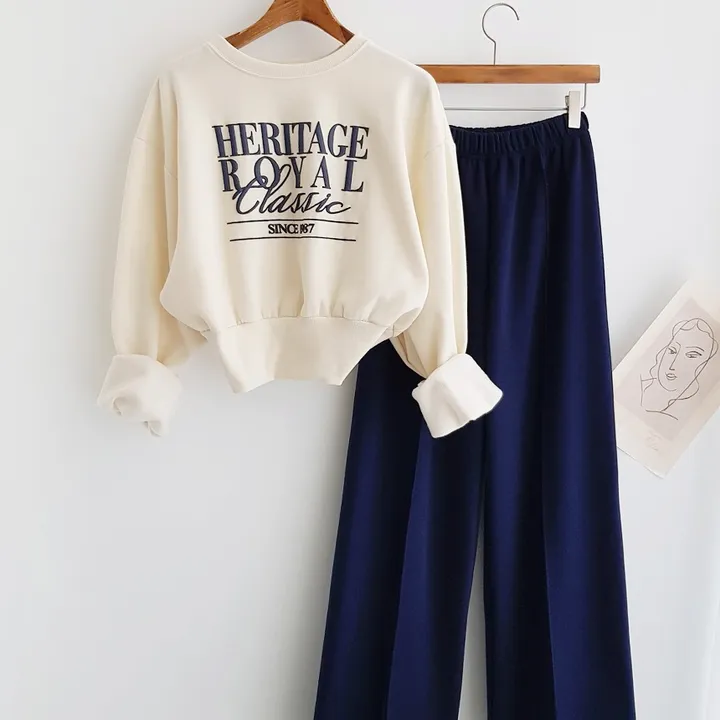 裏起毛配色ROYALロゴスウェット&イージーパンツSET | 詳細画像3