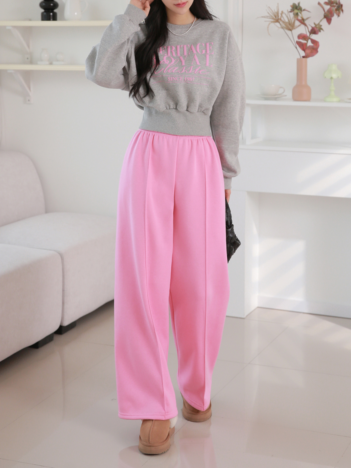 裏起毛配色ROYALロゴスウェット&イージーパンツSET | 詳細画像11