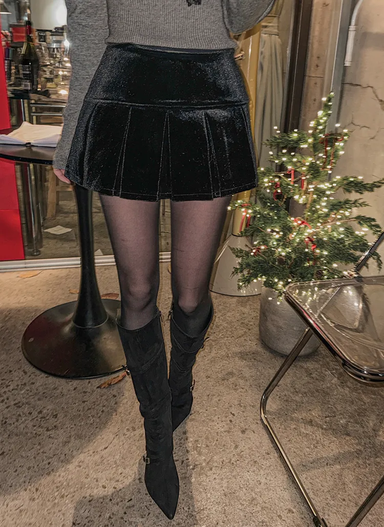 ベロアボックスプリーツスカートショートパンツ | highclassic | 詳細画像1
