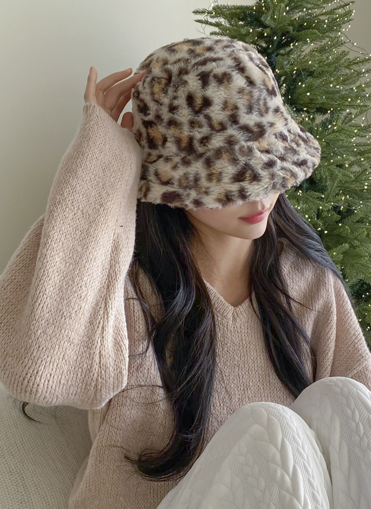 hyde着用BACKLASH レオパード柄 ラビットファー素材ハット Leopard