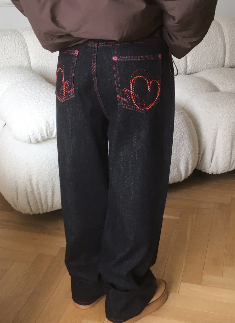 UNITED ARROWS & SONS デニムパンツ ピンクステッチ UNITED ARROWS & SONS デニムパンツ ピンクステッチ