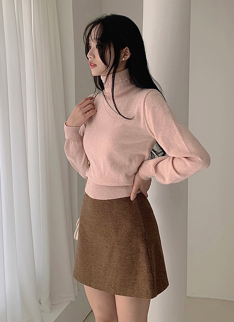 カシミヤ混タートルネック無地ニット | レディースファッション通販