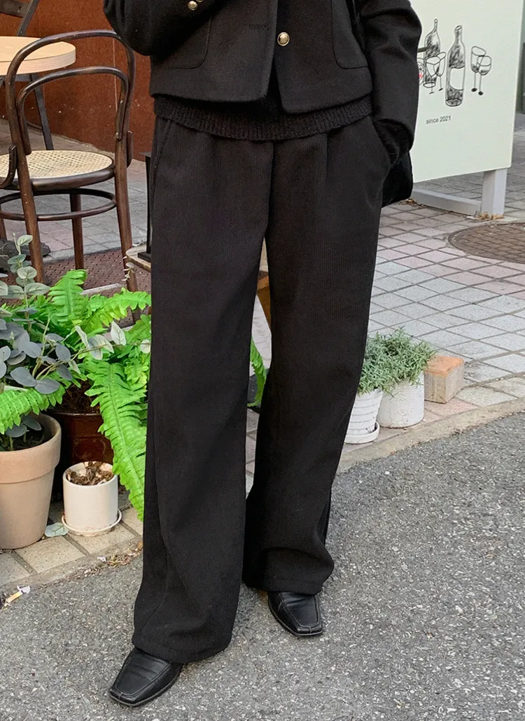 裏起毛コーデュロイイージーワイドパンツ | hotping | 詳細画像1