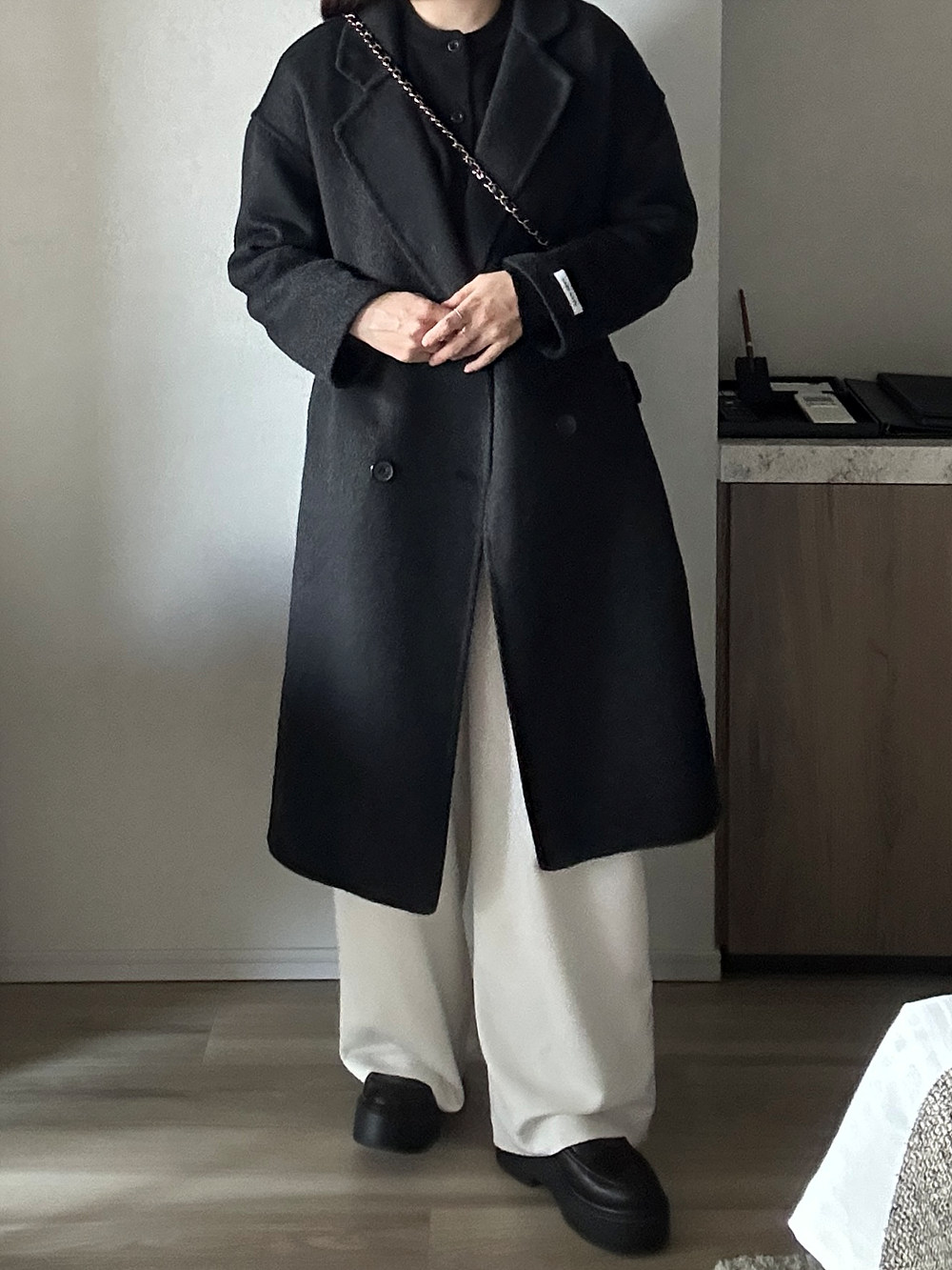 DOUBLE-FACED WOOL BELTED COAT ベルト付きダブルフェイスウール