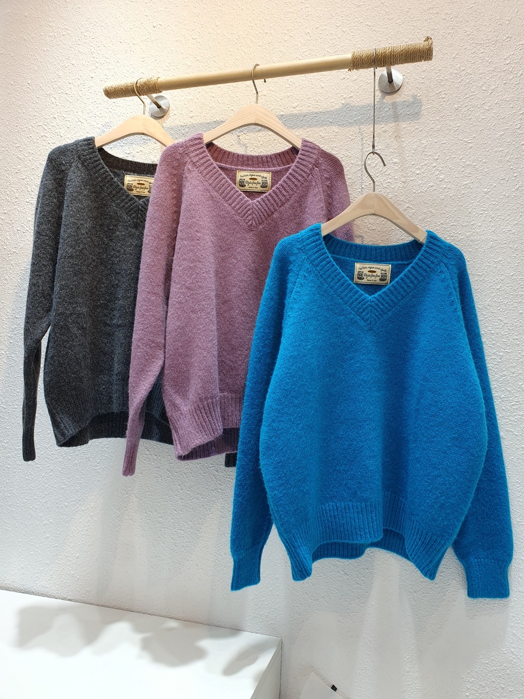 ラグランスリーブVネックルーズニット | 詳細画像6