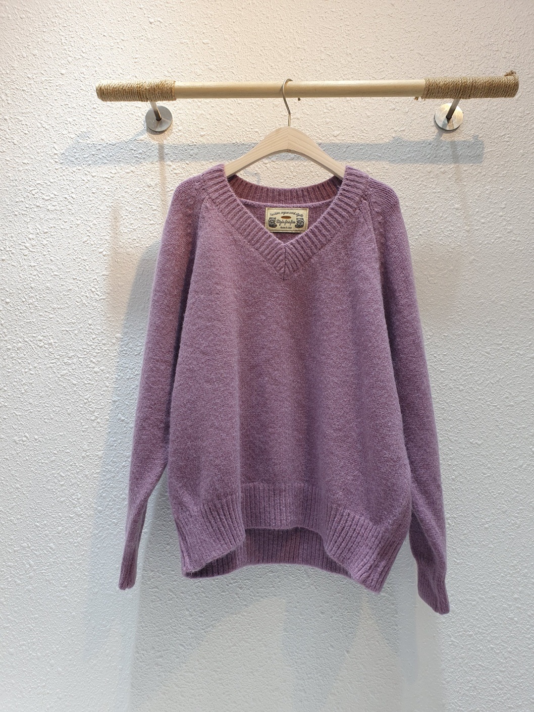 ラグランスリーブVネックルーズニット | 詳細画像14