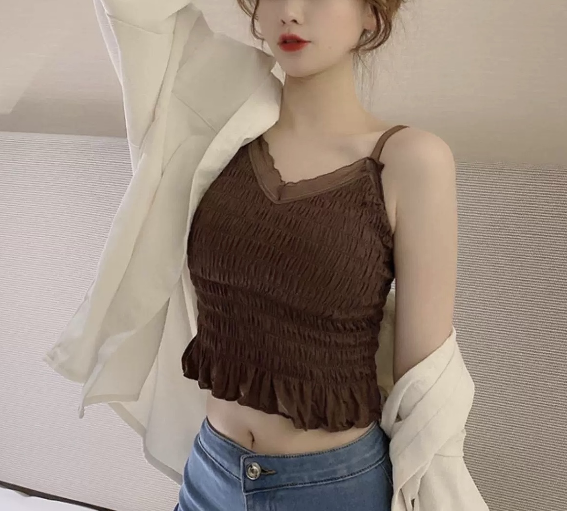 カップ付シアーネックシャーリングキャミソール | 詳細画像11