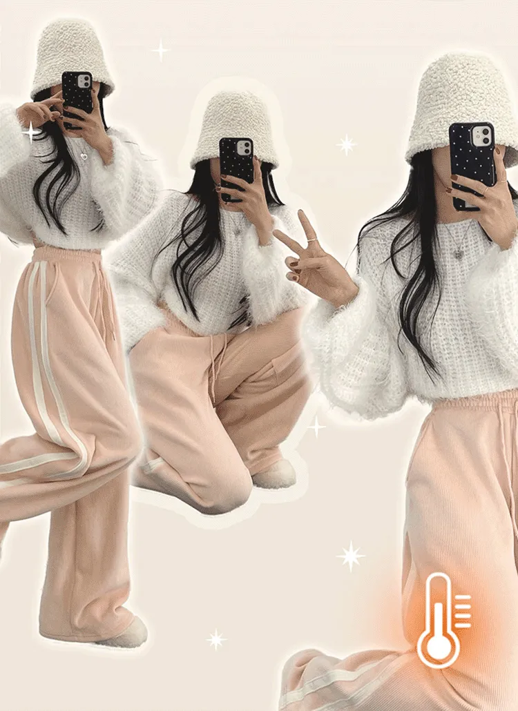 裏起毛ドロストトラックワイドパンツ | withhuilin | 詳細画像1