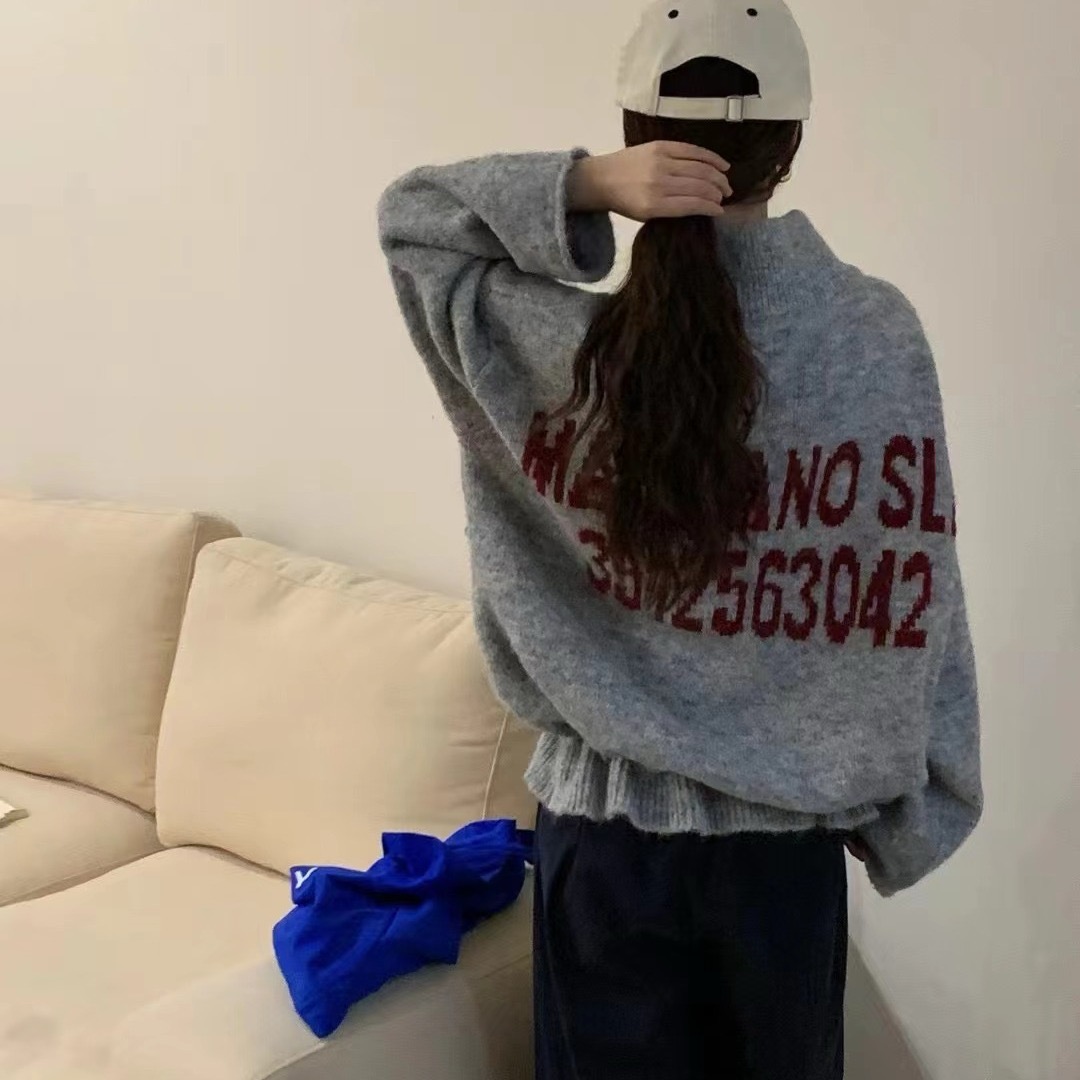 バックロゴハーフジップハイネックドロストニット | 詳細画像11
