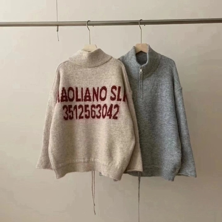バックロゴハーフジップハイネックドロストニット | 詳細画像4