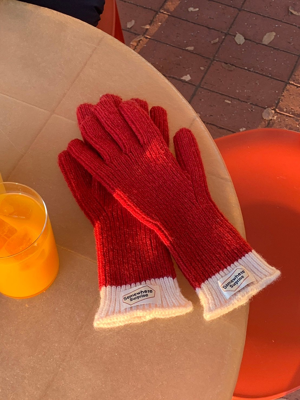 *スマホ対応*ラベル配色リブニット手袋 | 詳細画像3