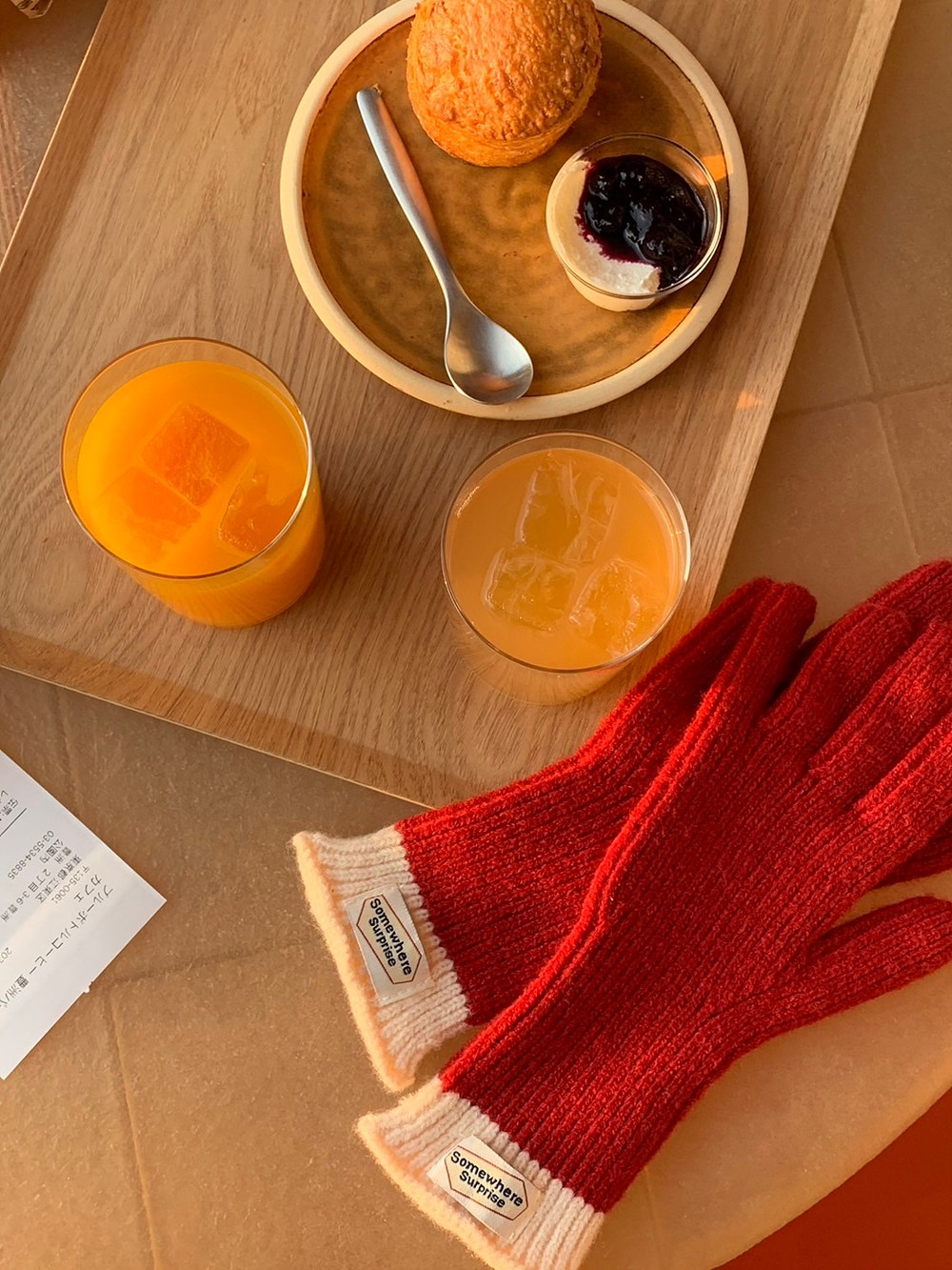 *スマホ対応*ラベル配色リブニット手袋 | 詳細画像5