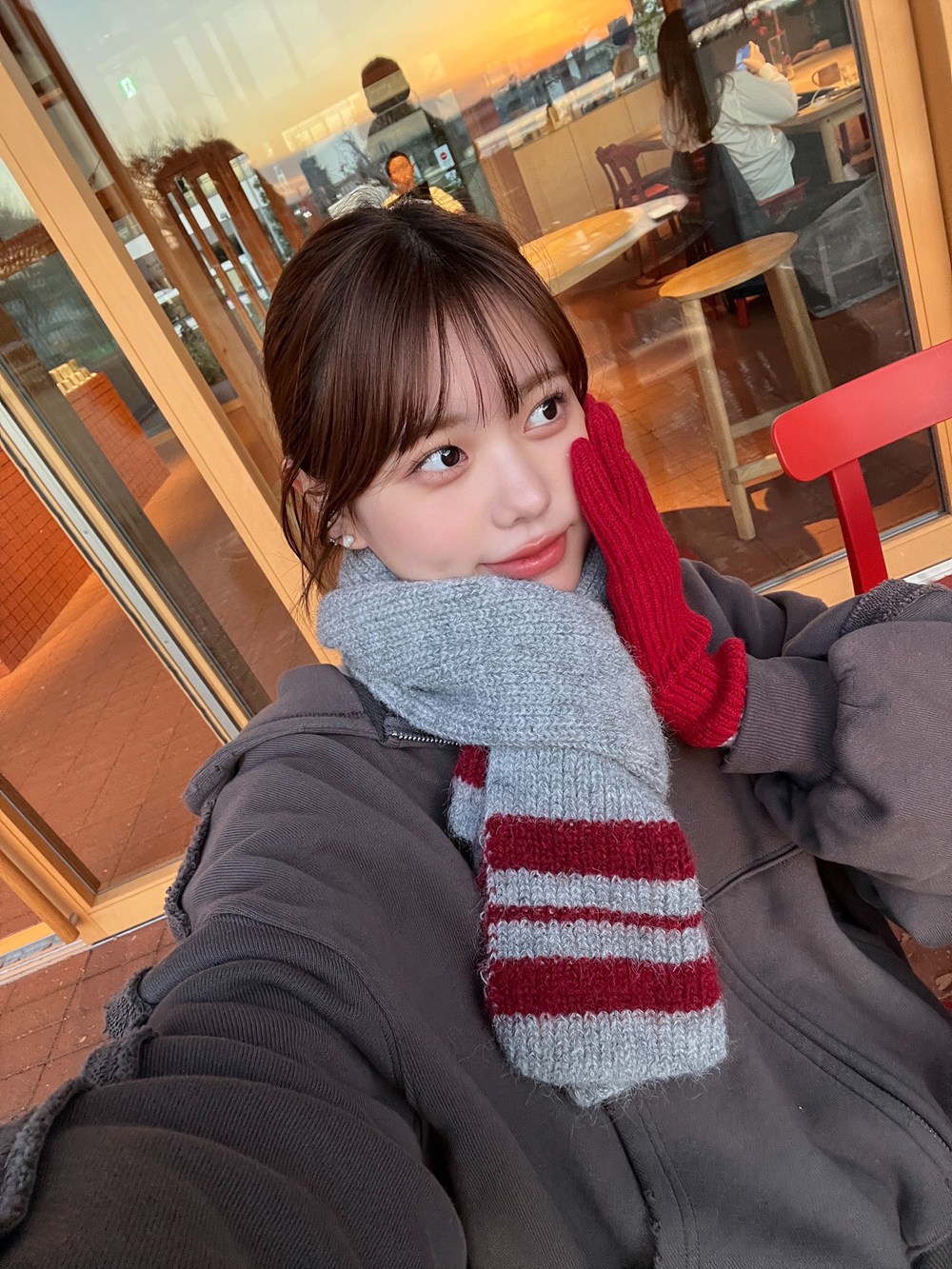 *スマホ対応*ラベル配色リブニット手袋 | 詳細画像9