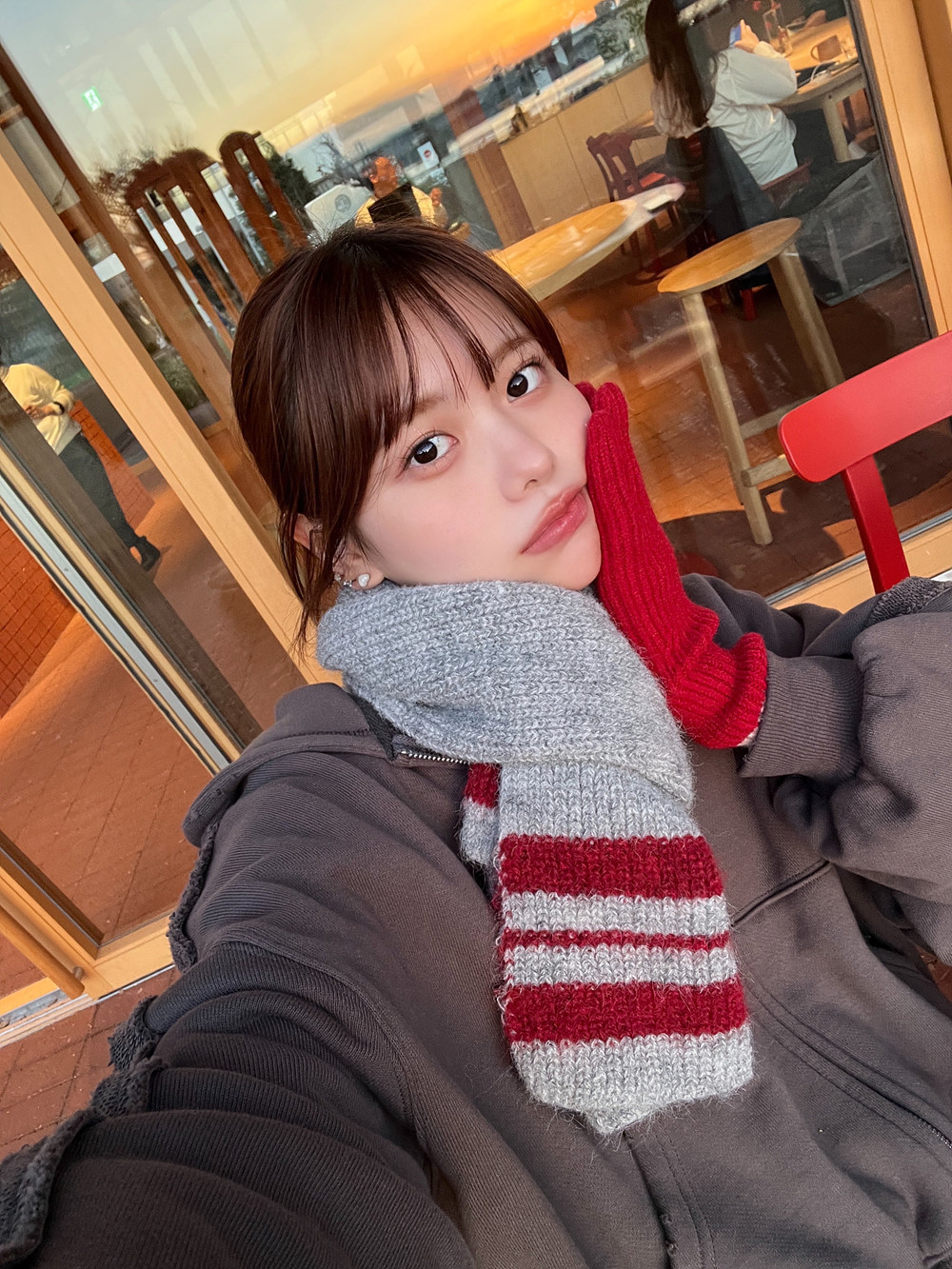 *スマホ対応*ラベル配色リブニット手袋 | 詳細画像10