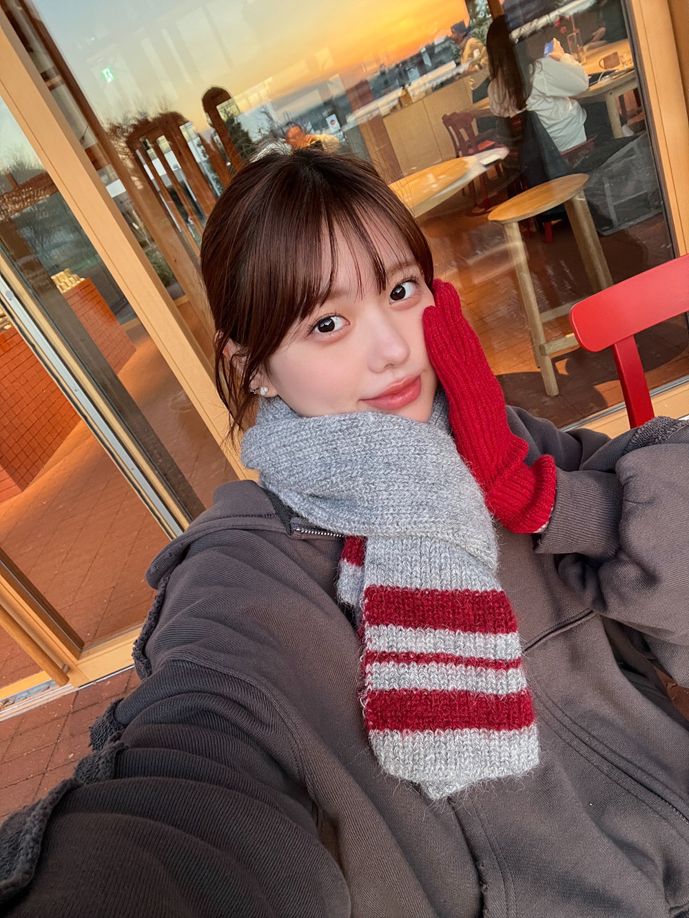 *スマホ対応*ラベル配色リブニット手袋 | 詳細画像11