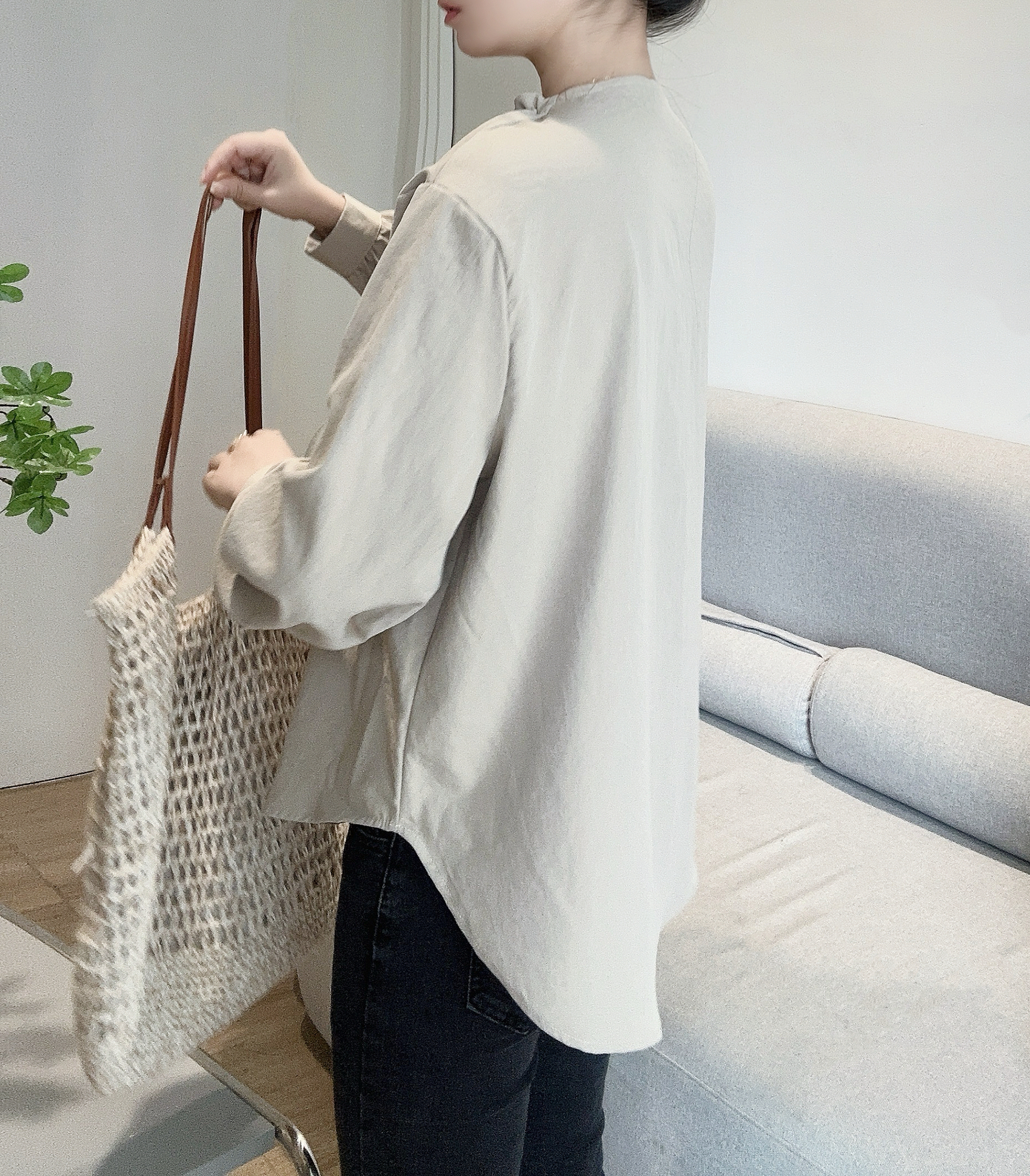 ドロストリボンネックボタンブラウス | 詳細画像7