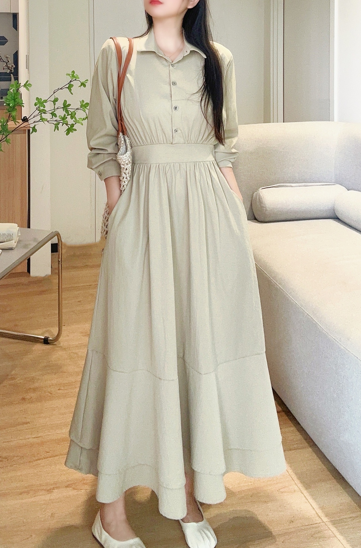 nomadic artisan フラワー長袖ティアードシャツワンピース アフリカ nomadic artisan フラワー長袖ティアードシャツワンピース アフリカ