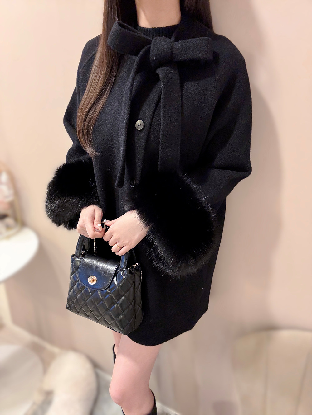 エコファー付リボンネックハーフコート | 詳細画像6