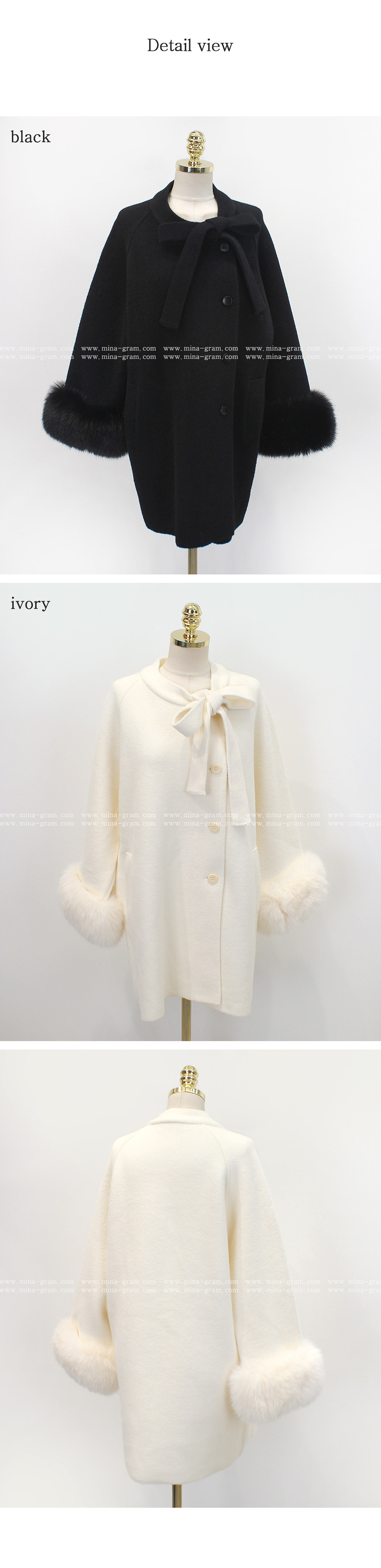 エコファー付リボンネックハーフコート | 詳細画像13