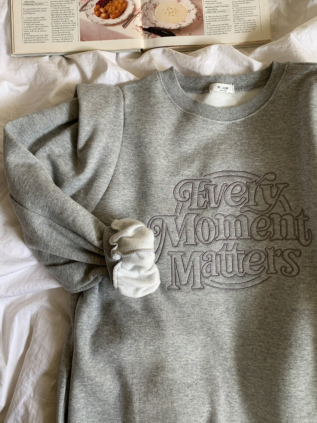 裏起毛Momet刺繍パワショルスウェットワンピース | 詳細画像12