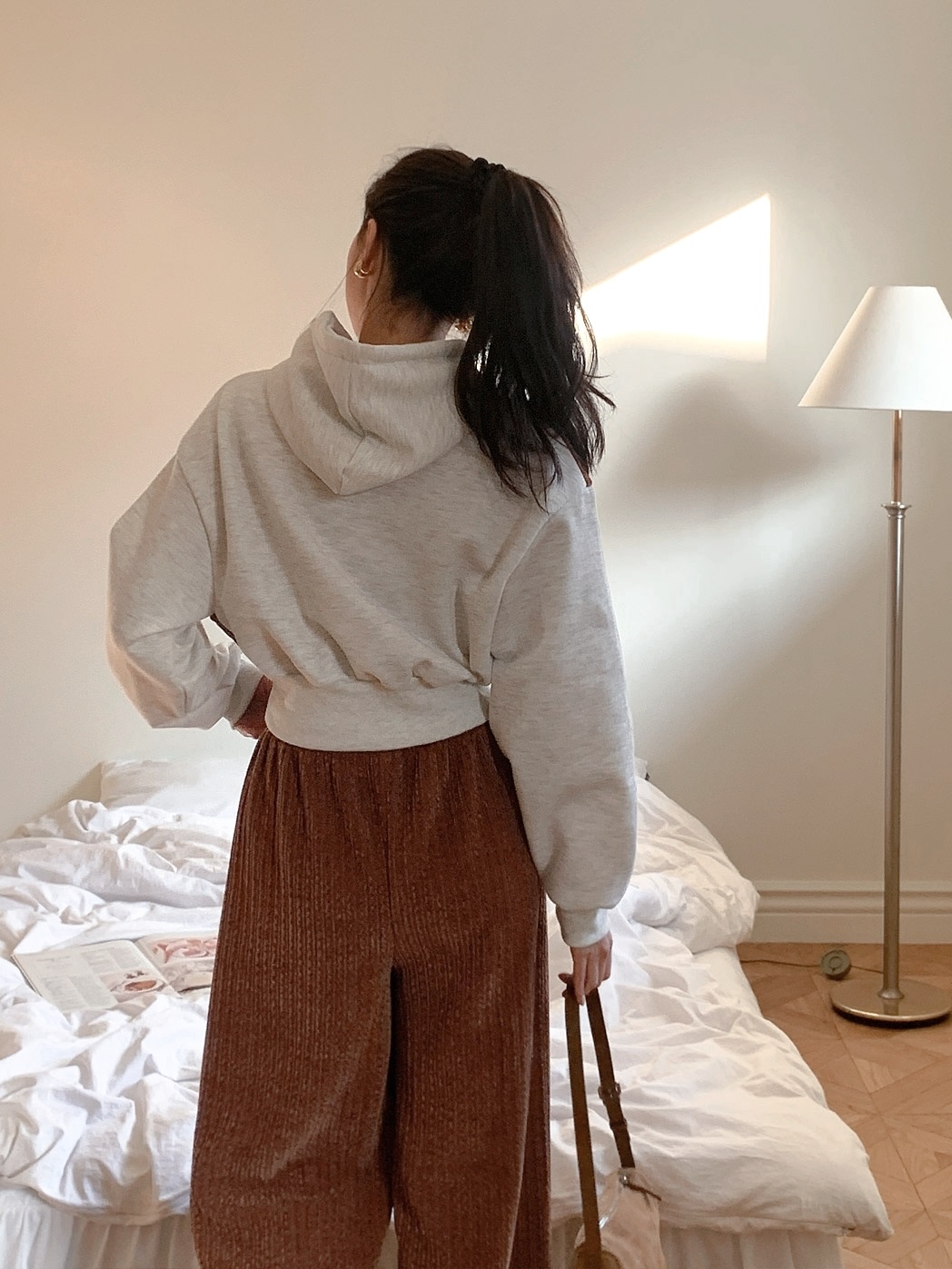 裏起毛リブ配色パーカー&ワイドパンツSET | 詳細画像5