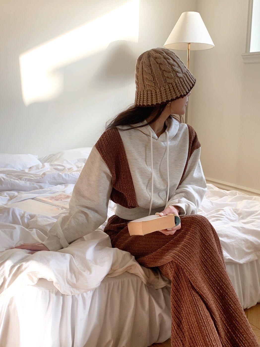 裏起毛リブ配色パーカー&ワイドパンツSET | 詳細画像13