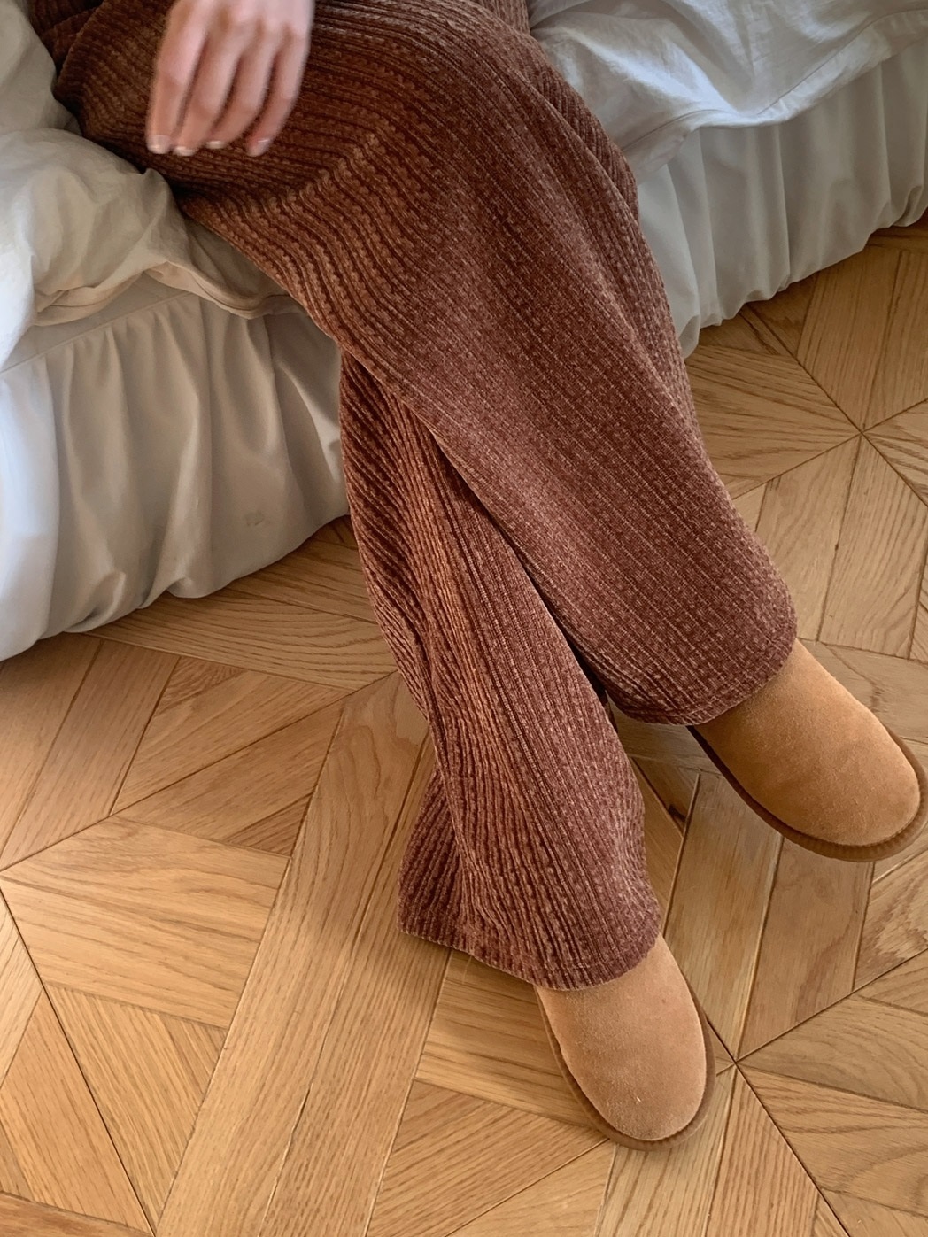 裏起毛リブ配色パーカー&ワイドパンツSET | 詳細画像15