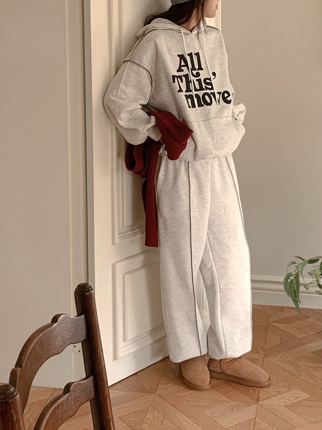 裏起毛moveステッチパーカー&ジョガーパンツSET | 詳細画像4