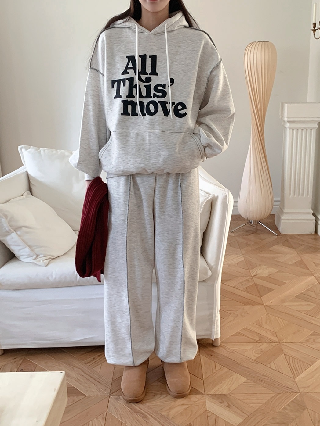 裏起毛moveステッチパーカー&ジョガーパンツSET | 詳細画像9