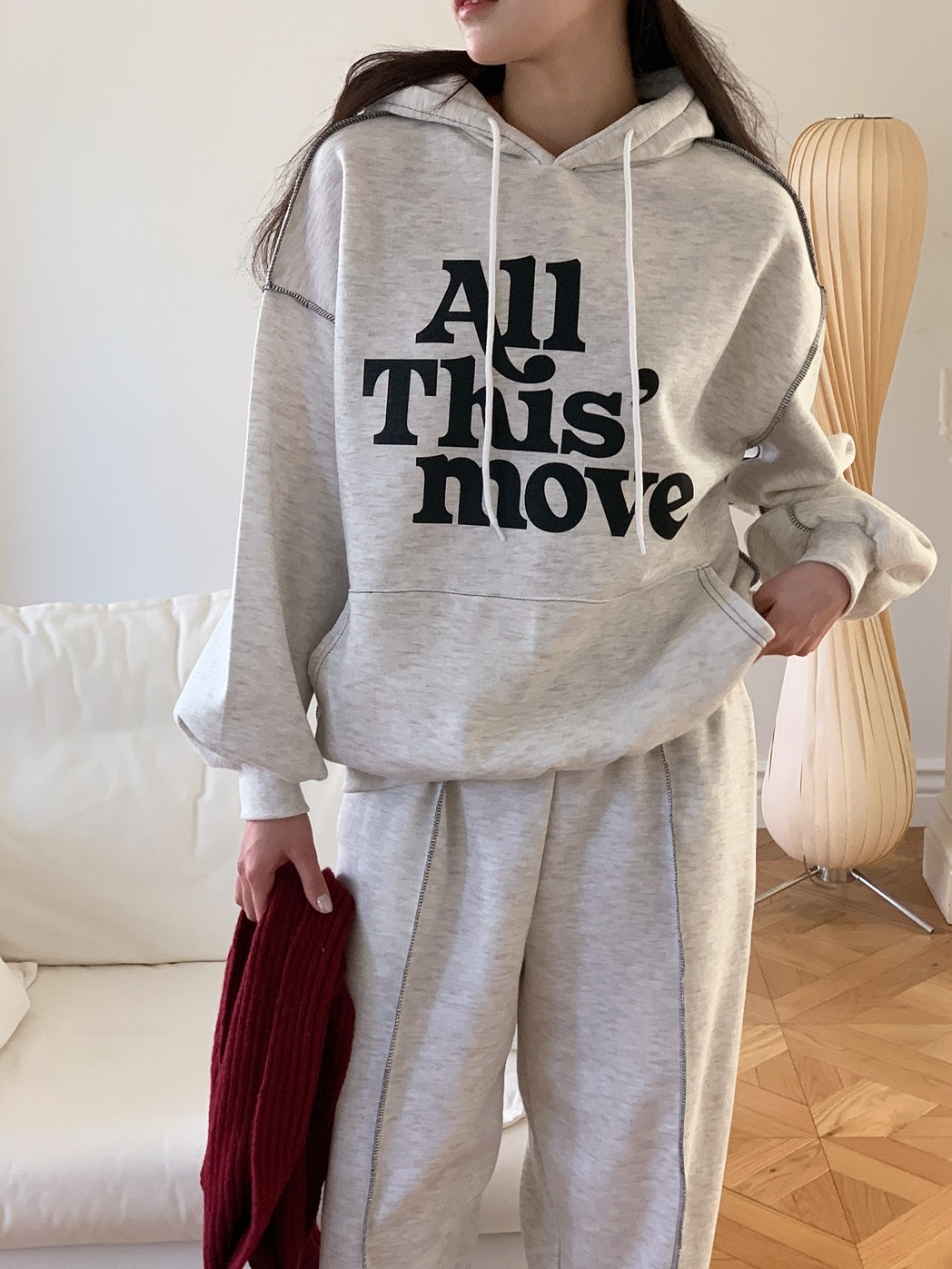 裏起毛moveステッチパーカー&ジョガーパンツSET | 詳細画像12