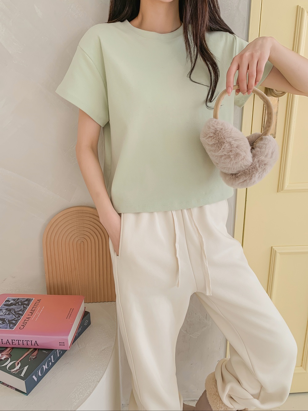 ピーチ起毛クロップド半袖Tシャツ | 詳細画像4