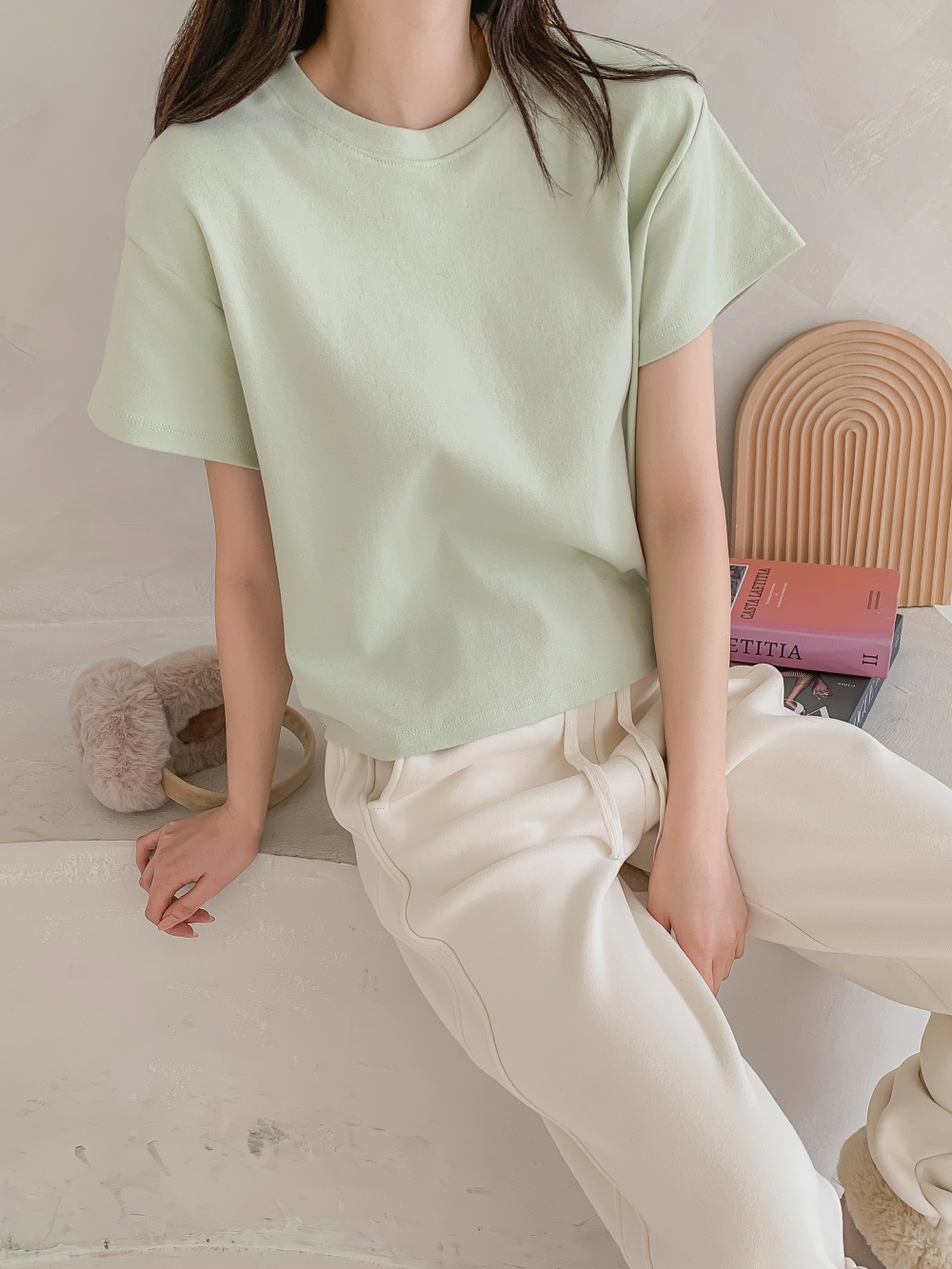 ピーチ起毛クロップド半袖Tシャツ | 詳細画像6