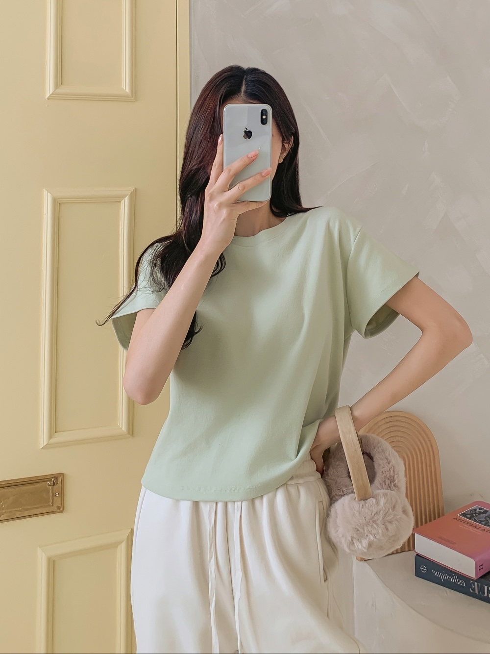 ピーチ起毛クロップド半袖Tシャツ | 詳細画像7