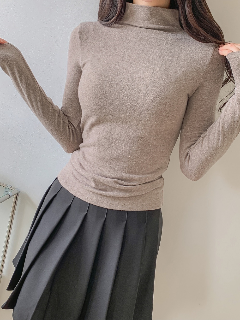 両起毛アンゴラ混モックネックTシャツ | 詳細画像6
